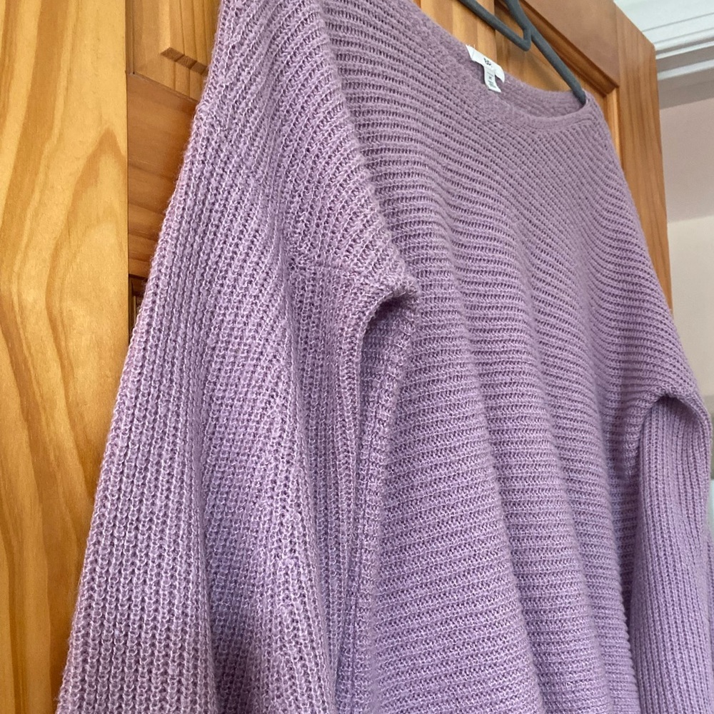 BP Nordstrom Lavender Bell Sleeve Crop Sweater Women's Medium Boho Knit - Picture 6 of 10
